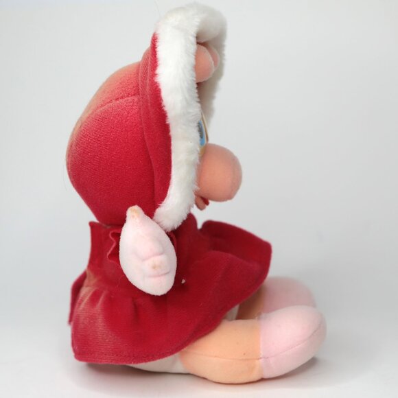 Vintage 1987 Baby Miss Piggy Muppets Plush Toy Christmas Stuffed Animal - Picture 2 of 10